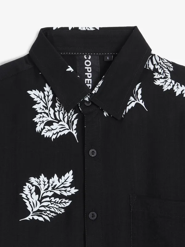 COPPER STONE balck printed shirt
