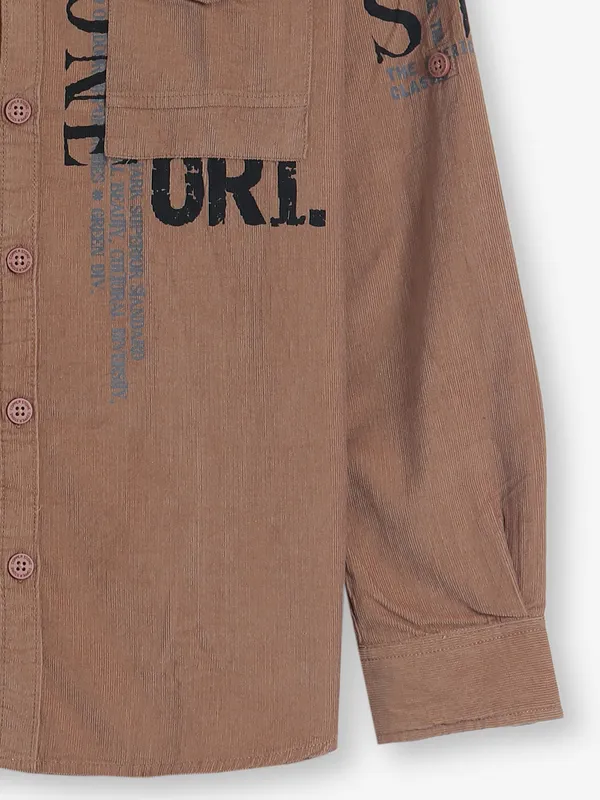 COPPER STONE brown printed shirt