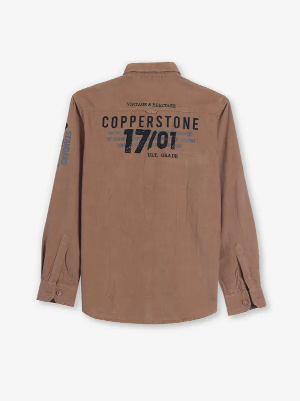 COPPER STONE brown printed shirt