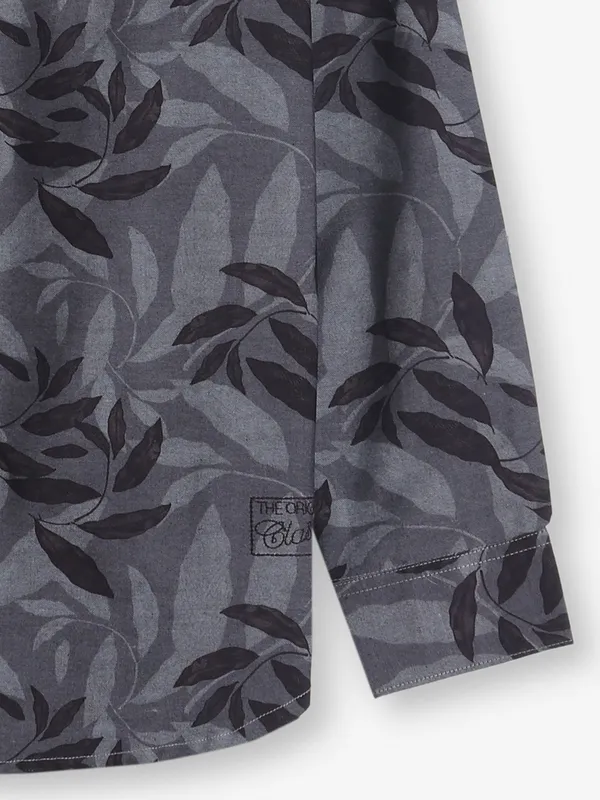 COPPER STONE dark grey printed shirt