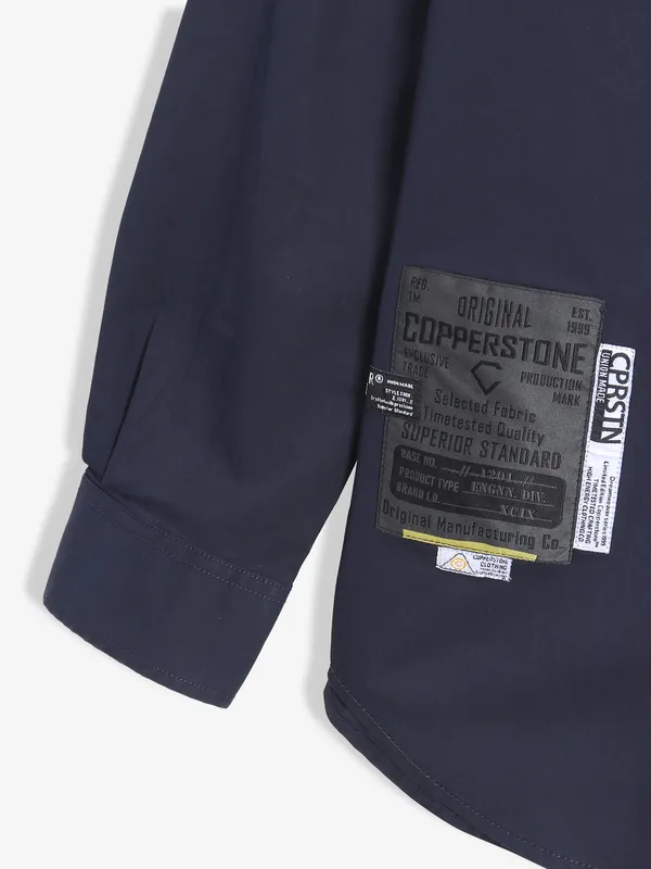 COPPER STONE navy cotton shirt
