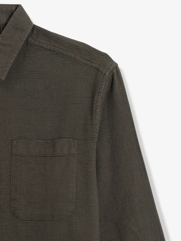 COPPER STONE olive cotton shirt