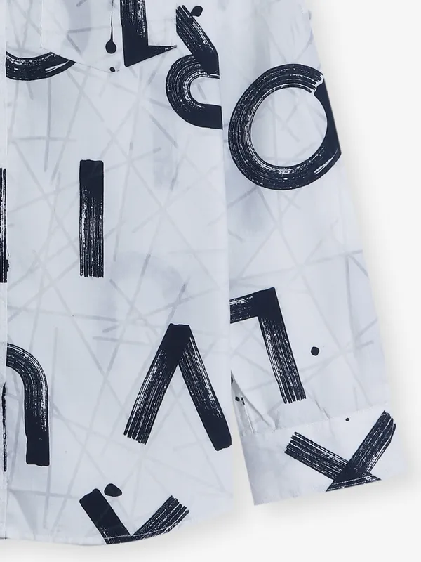 COPPER STONE printed white cotton shirt