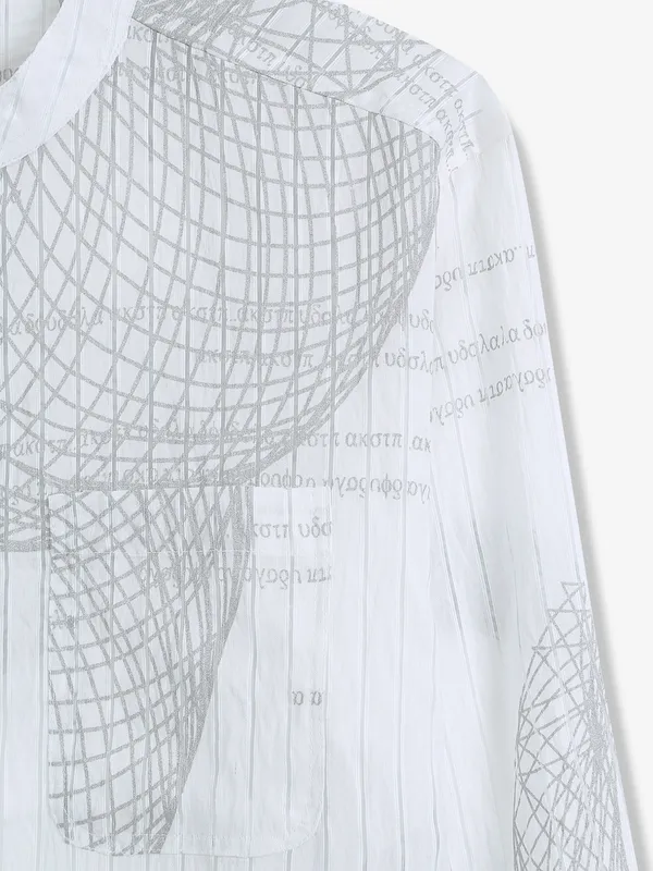 COPPER STONE white cotton kurta style shirt
