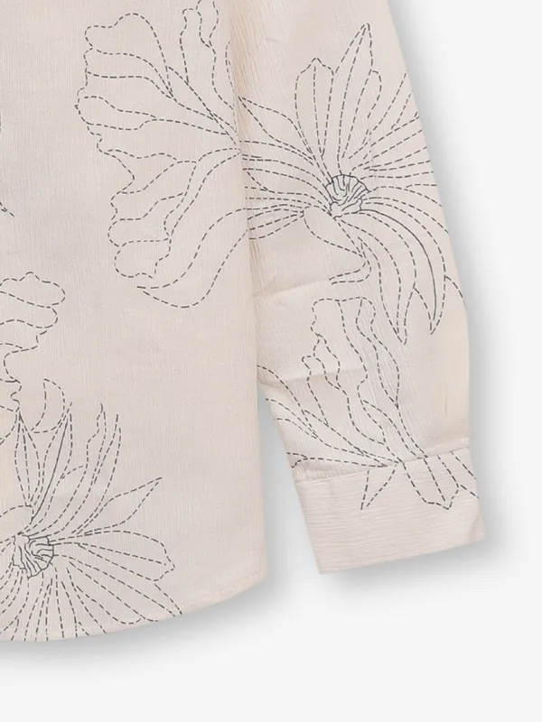 COPPERSTONE beige printed silk shirt