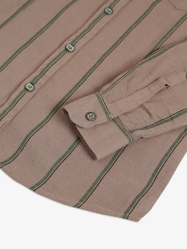 Copperstone beige stripe shirt