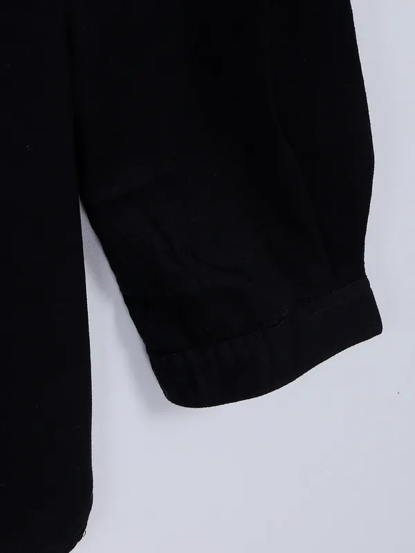 Copperstone black cotton kurta style shirt