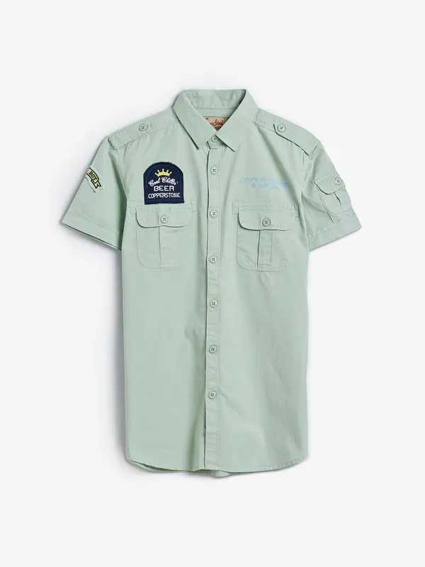 Copperstone cotton sage green shirt