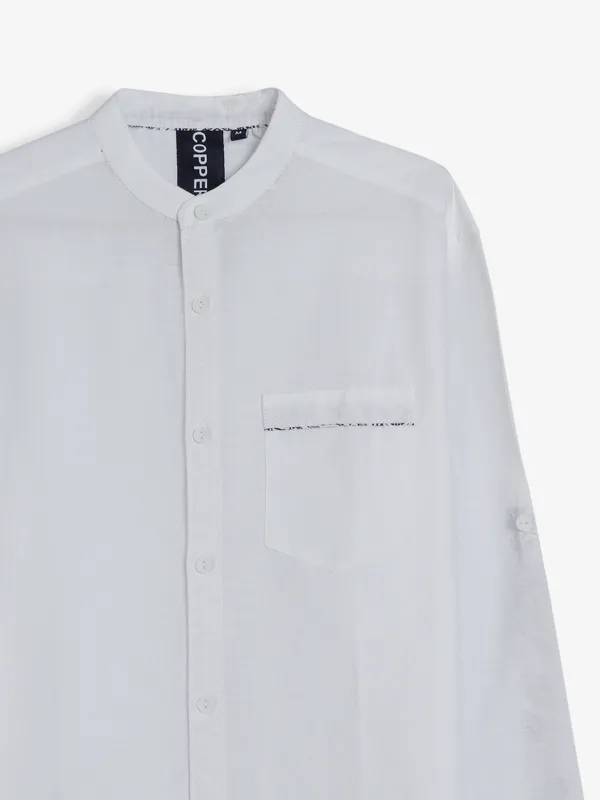 Copperstone cotton white plain shirt