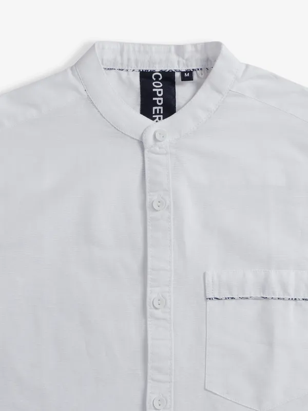 Copperstone cotton white plain shirt