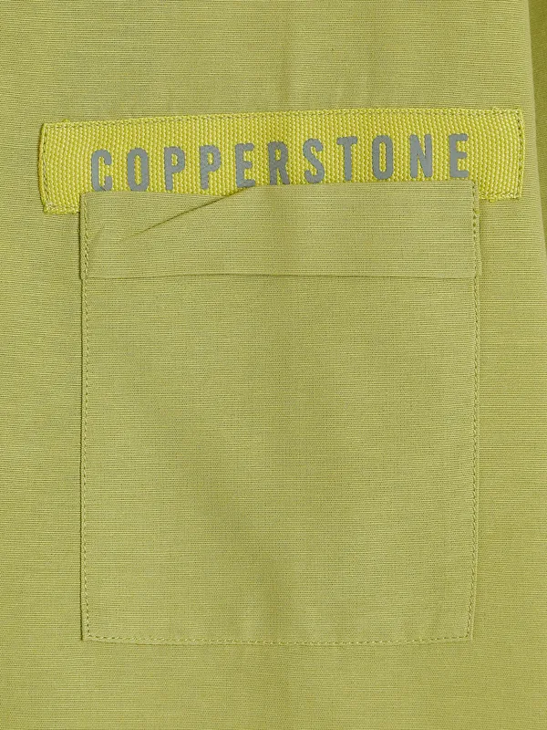 Copperstone olive cotton kurta style shirt