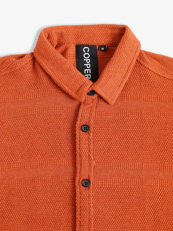 Copperstone orange plain knitted shirt