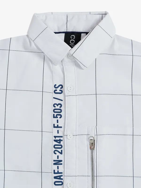 Copperstone white checks cotton shirt