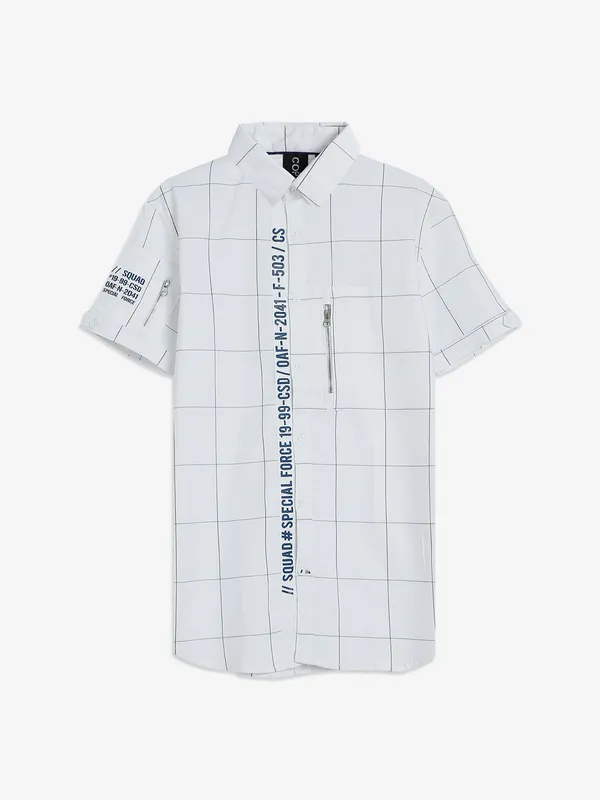 Copperstone white checks cotton shirt
