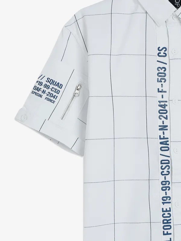 Copperstone white checks cotton shirt