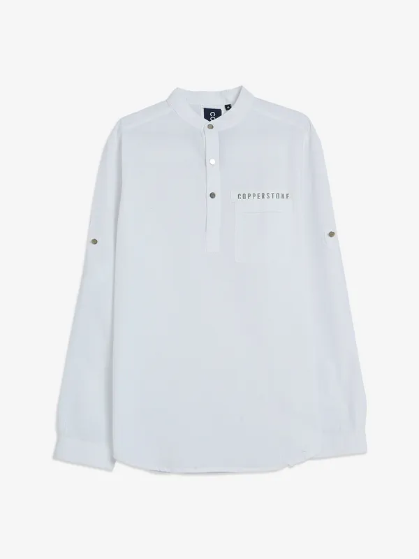 Copperstone white kurta style shirt