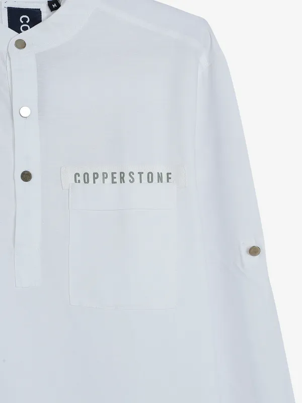 Copperstone white kurta style shirt
