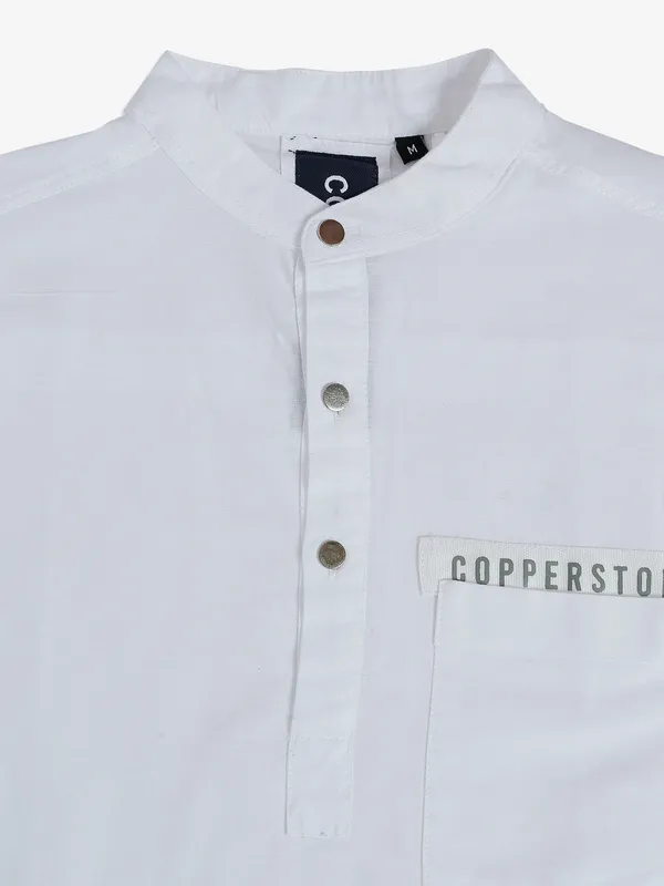 Copperstone white kurta style shirt