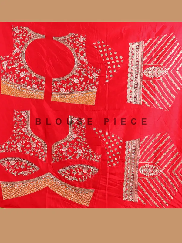 Coral red silk based wedding style lehenga choli