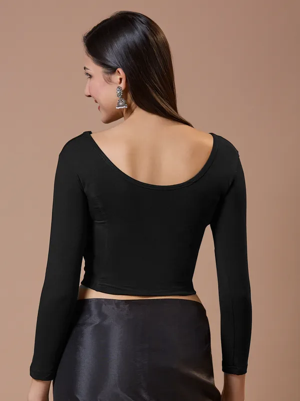 Cotton black readymade blouse