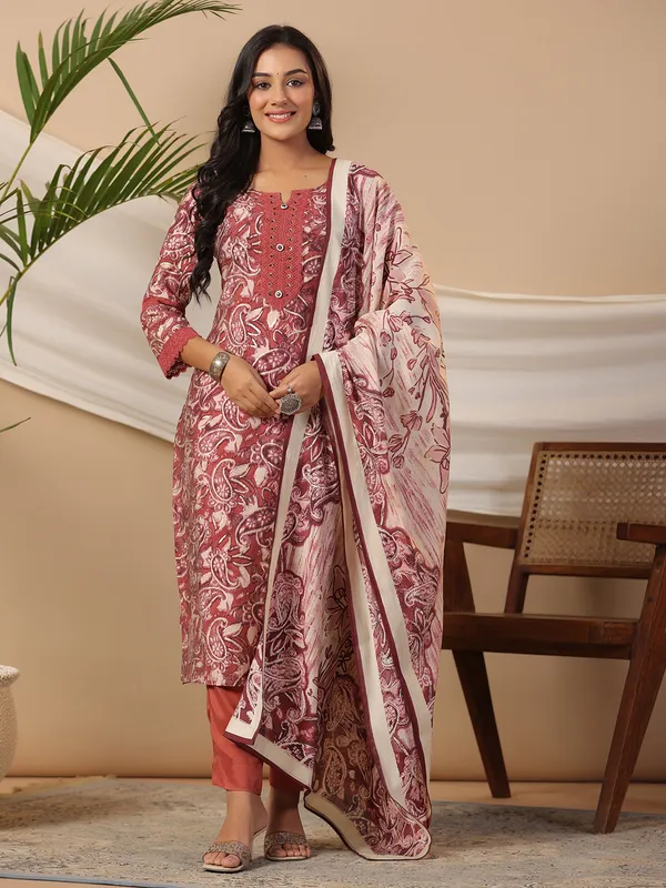 Cotton casual brown kurti set