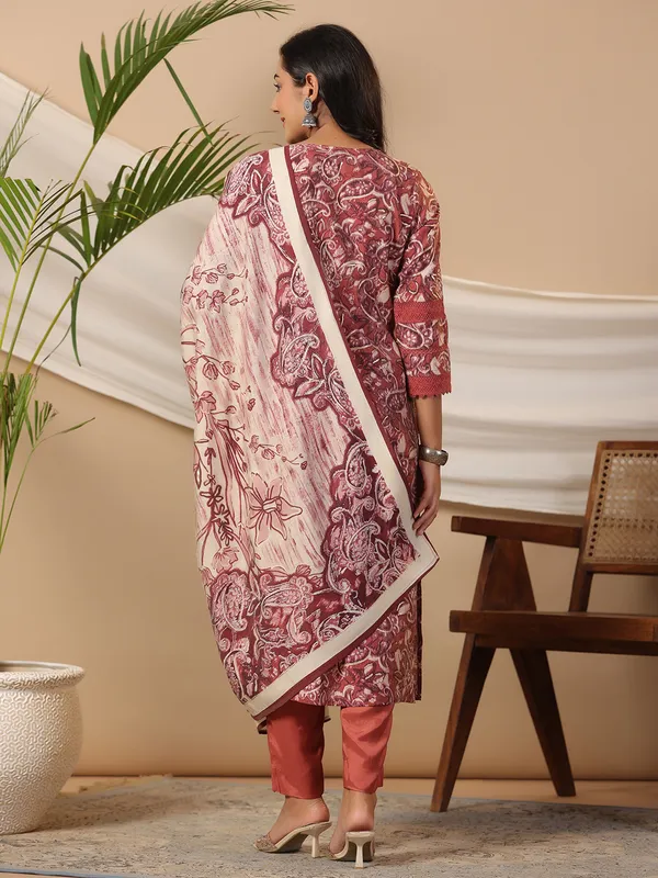 Cotton casual brown kurti set