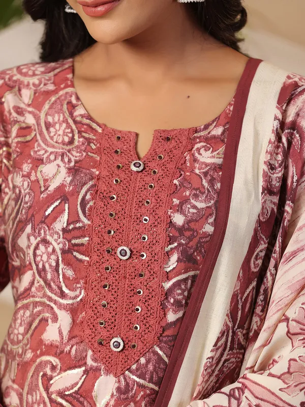 Cotton casual brown kurti set