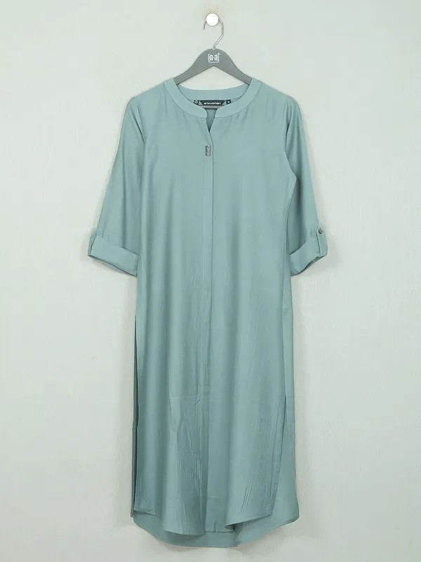 Cotton casual wear kurti for women in pista green