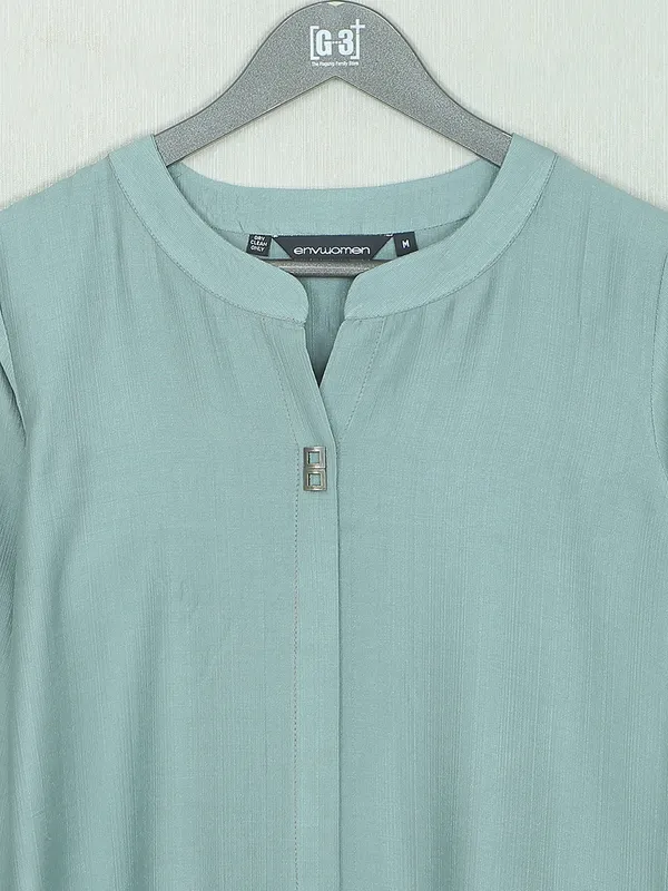 Cotton casual wear kurti for women in pista green