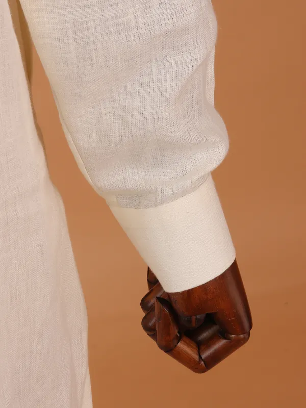 Cotton cream kurta suit for men
