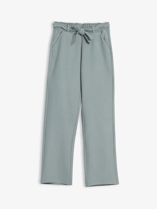 Cotton grey plain pant