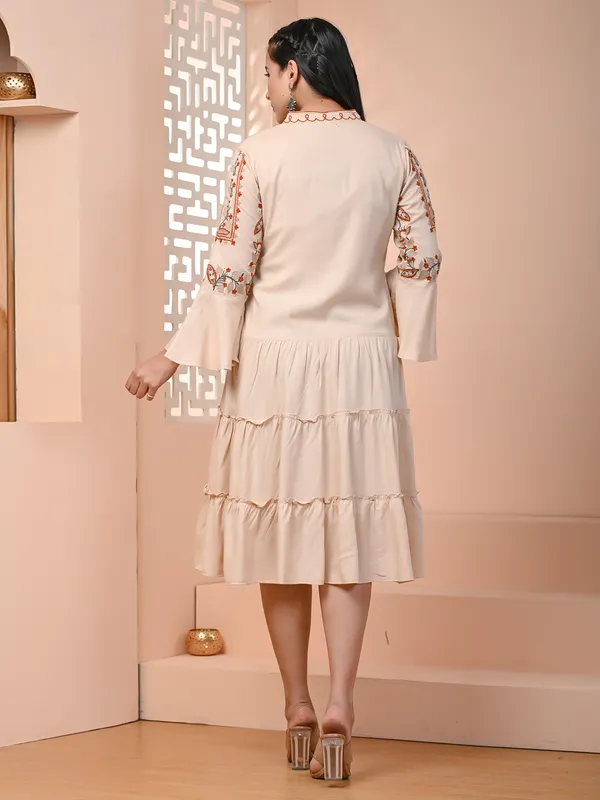 Cotton long kurti in cream