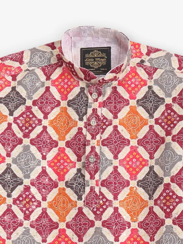 cotton maroon printed kurta pajama