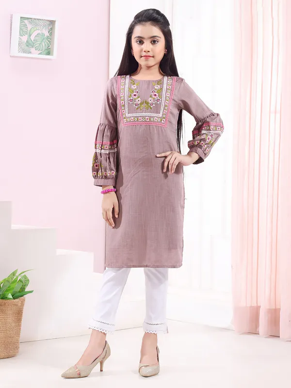 Cotton mauve purple salwar suit