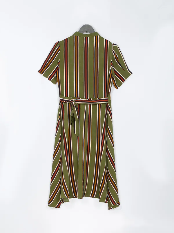 Cotton moss green casual dress