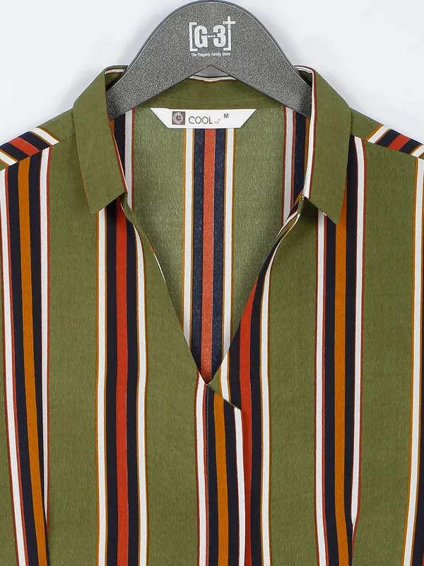 Cotton moss green casual dress
