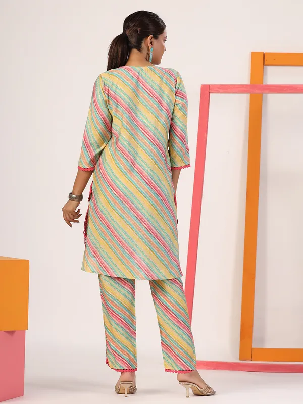Cotton multi color casual co ord set