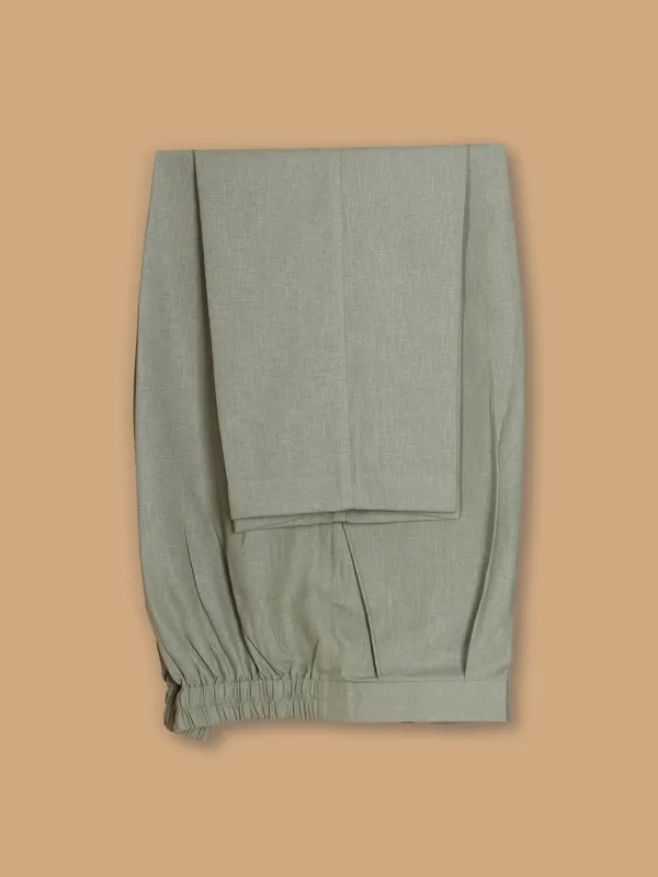 Cotton olive waistcoat set for men