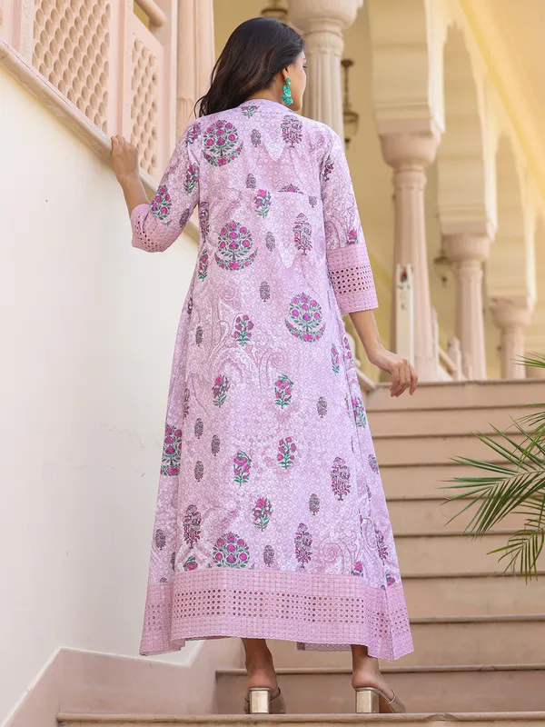 Cotton pink jacket style kurti