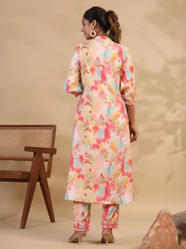 Cotton printed peach co ord set