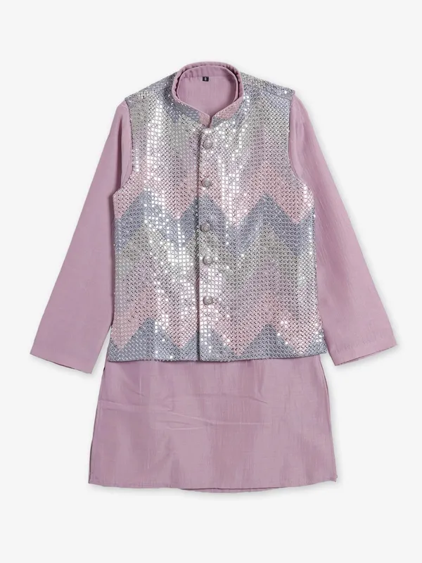 Cotton purple waistcoat set for wedding