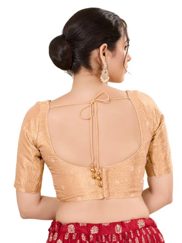 Cotton silk copper yellow ready made blouse