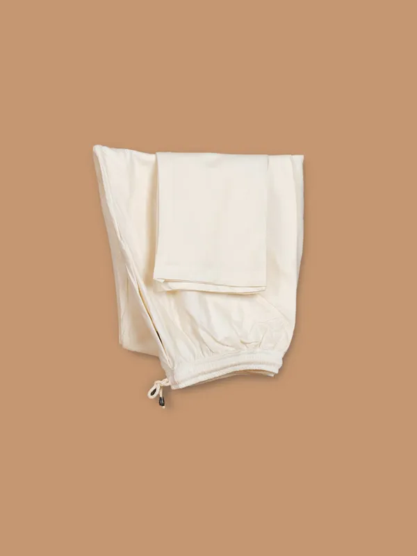 Cotton silk cream waistcoat set