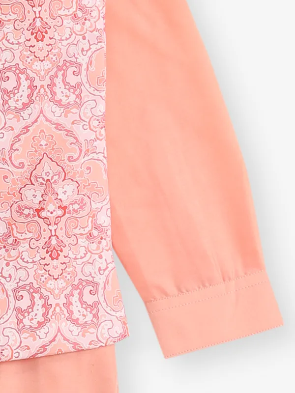 Cotton silk peach waistcoat set