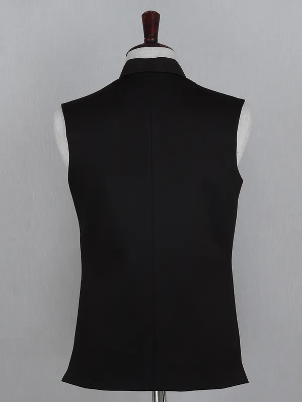 Cotton waistcoat in solid dark brown
