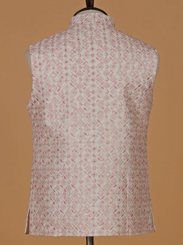 Cream and pink waistcoat for festive
