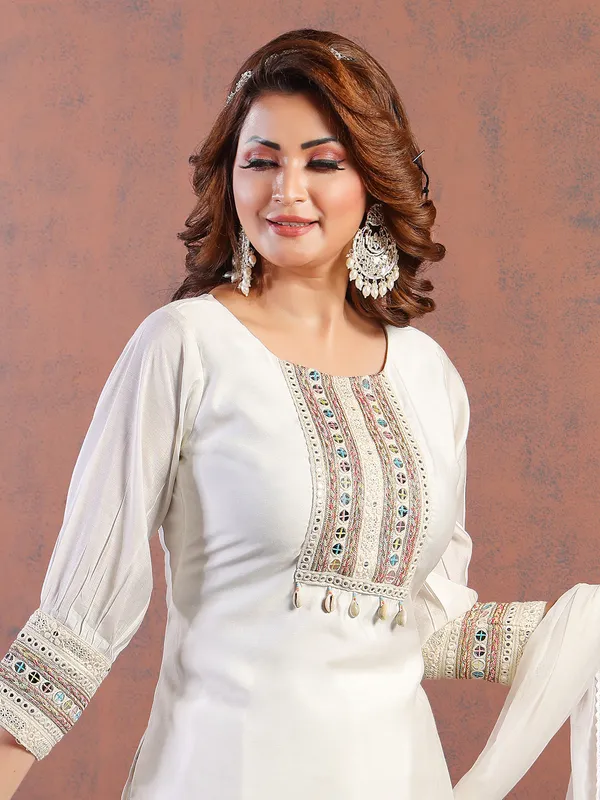 White cotton dhoti suit for festival