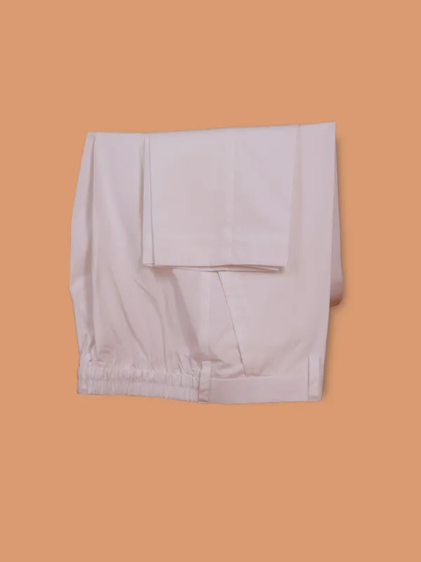 Cream cotton kurta suit with thread work
