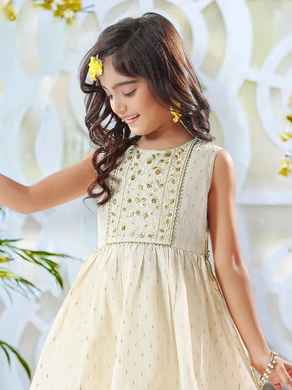 Cream cotton lehenga choli