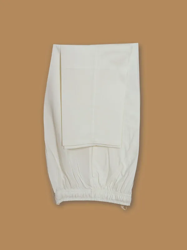 Cream cotton silk kurta suit with sequins work